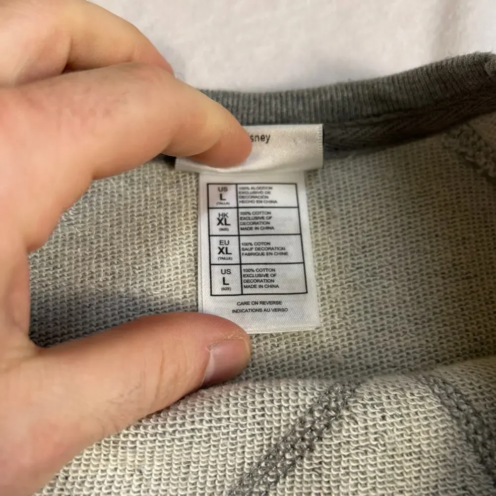 Disney Parks Authentic Original Mickey Mouse Raglan Sweatshirt, Gray, Size Large - Picture 12 of 14